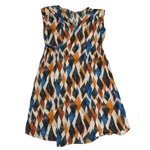 Anthropologie Colorful Geo Print Wrap Dress